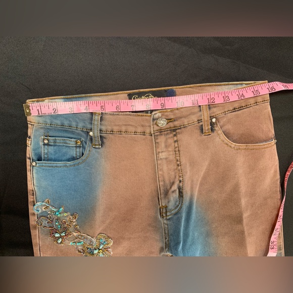Christine Phillipe jeans decorated with bead and sequins work Size 6 like New - Picture 4 of 6